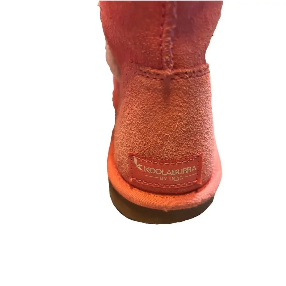 Koolaburra By Ugg Girls Youth Sz 5 Michon Short Boots Coral Pink Suede